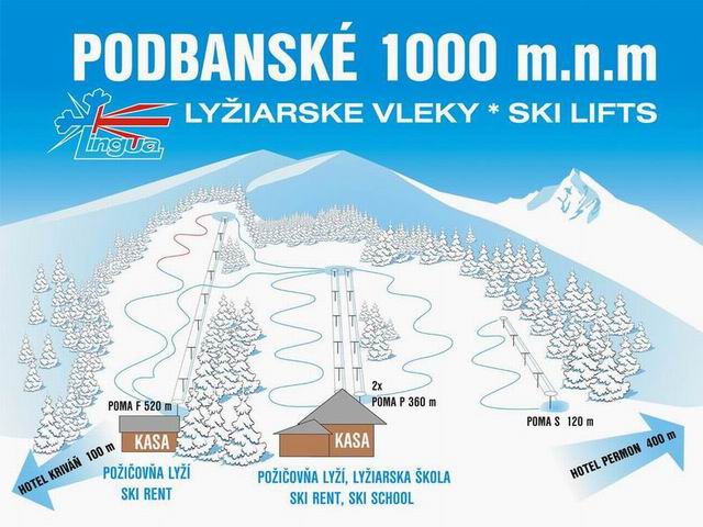 Ski Podbanské - mapa
